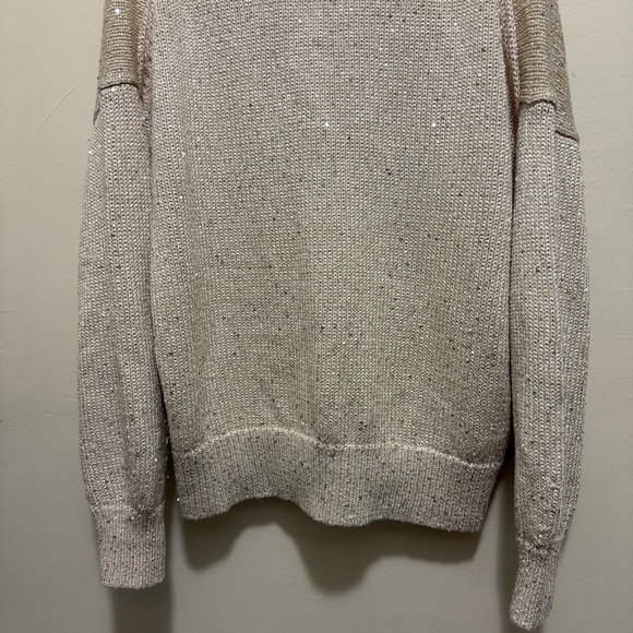 J.Crew Natural Sequin Polo Pullover Sweater XL - Picture 8 of 10